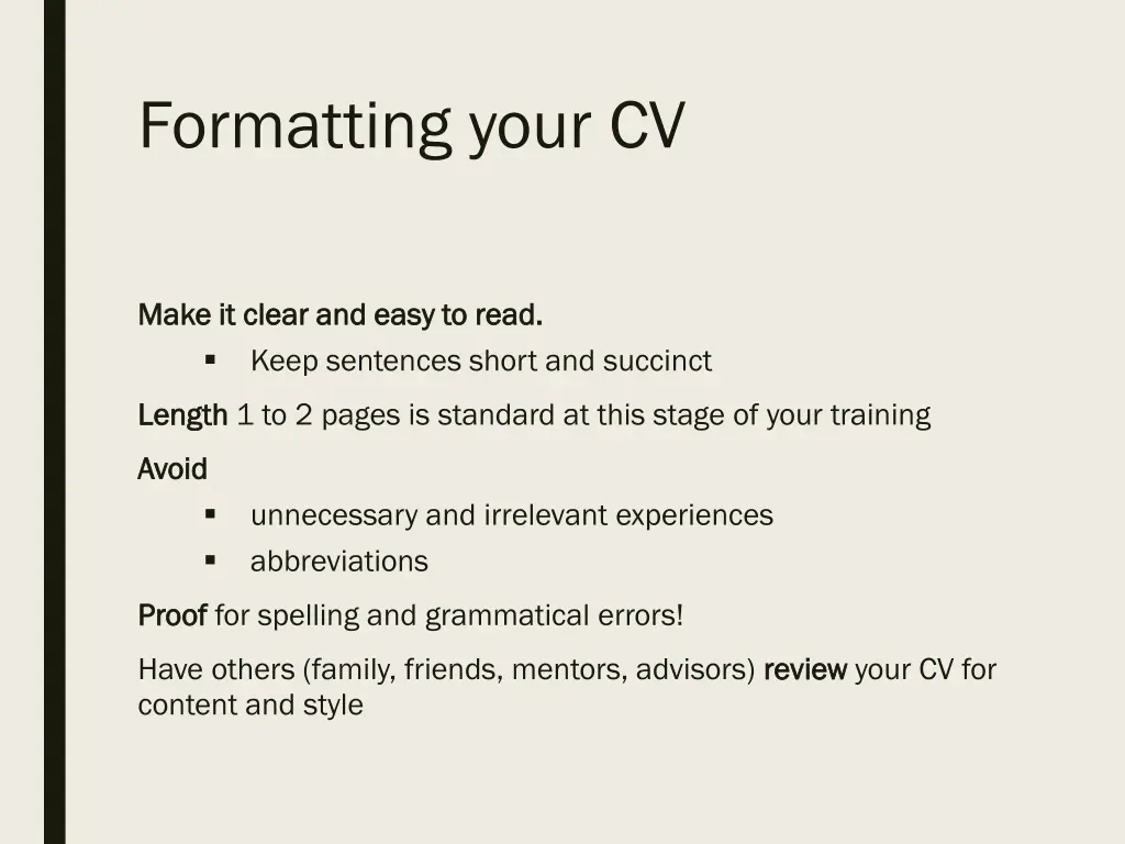 formatting your cv 1