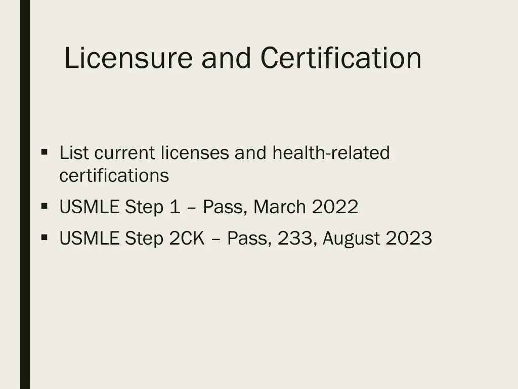 licensure and certification