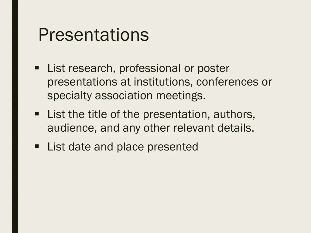 presentations