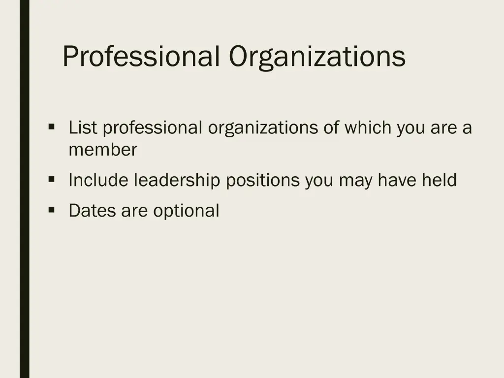 professional organizations