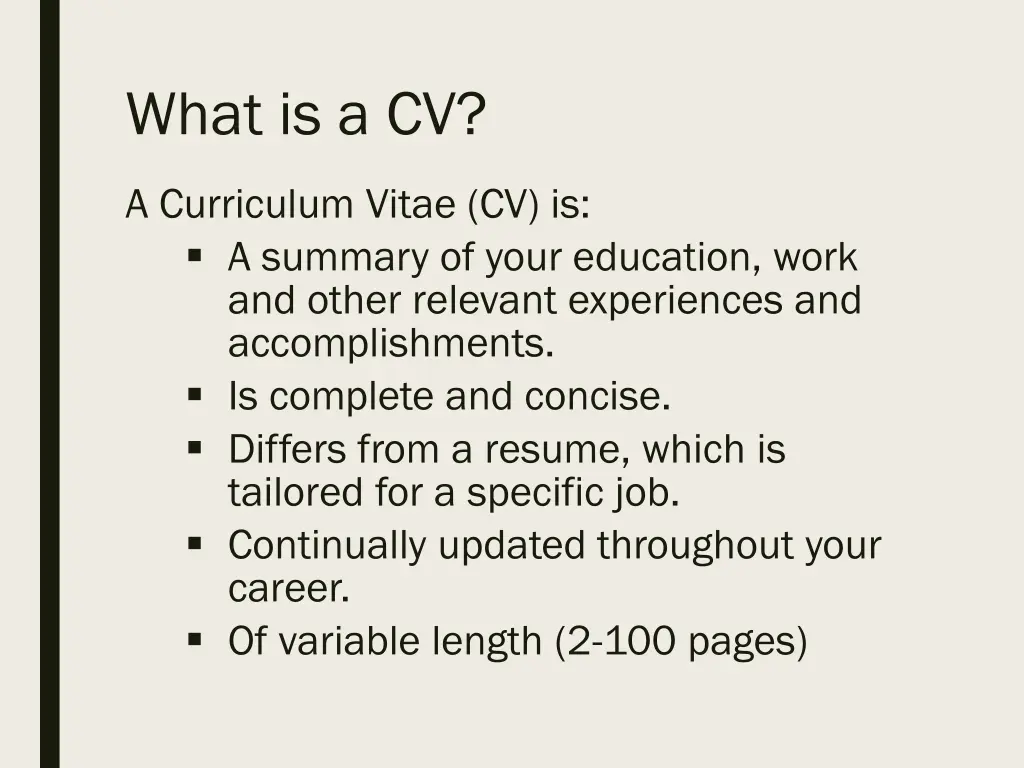 what is a cv