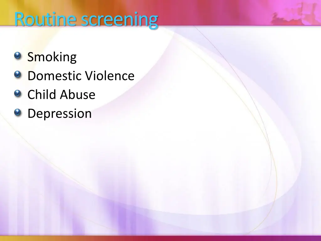 routine screening