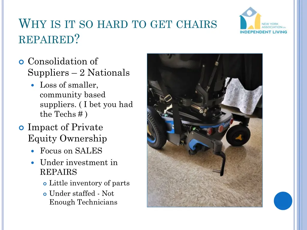 w hy is it so hard to get chairs repaired