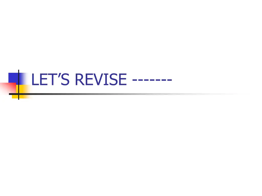 let s revise