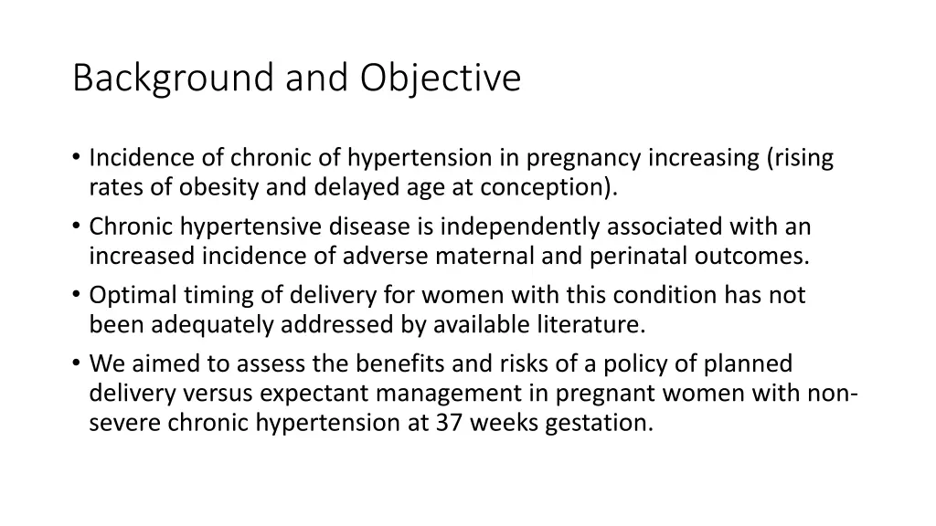 background and objective