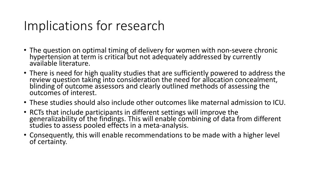 implications for research