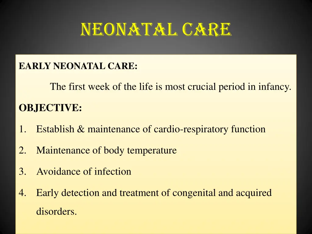 neonatal care