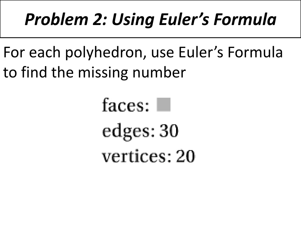 problem 2 using euler s formula