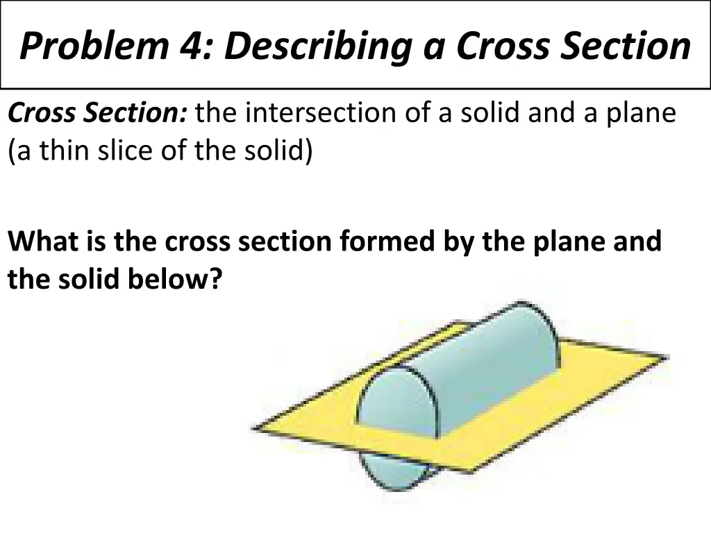 problem 4 describing a cross section