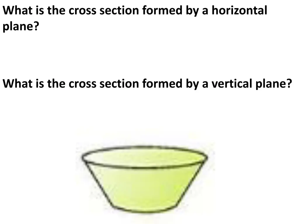 what is the cross section formed by a horizontal