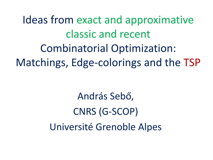 ideas from exact and approximative classic