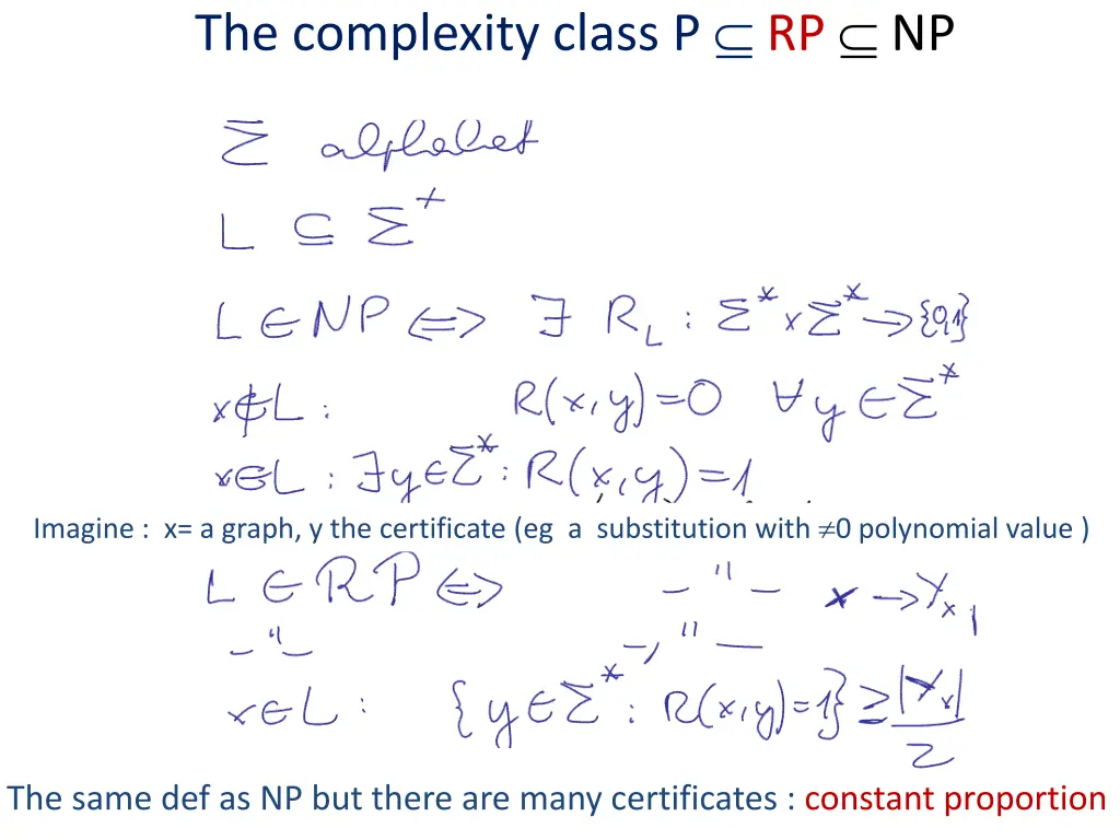 the complexity class p rp np