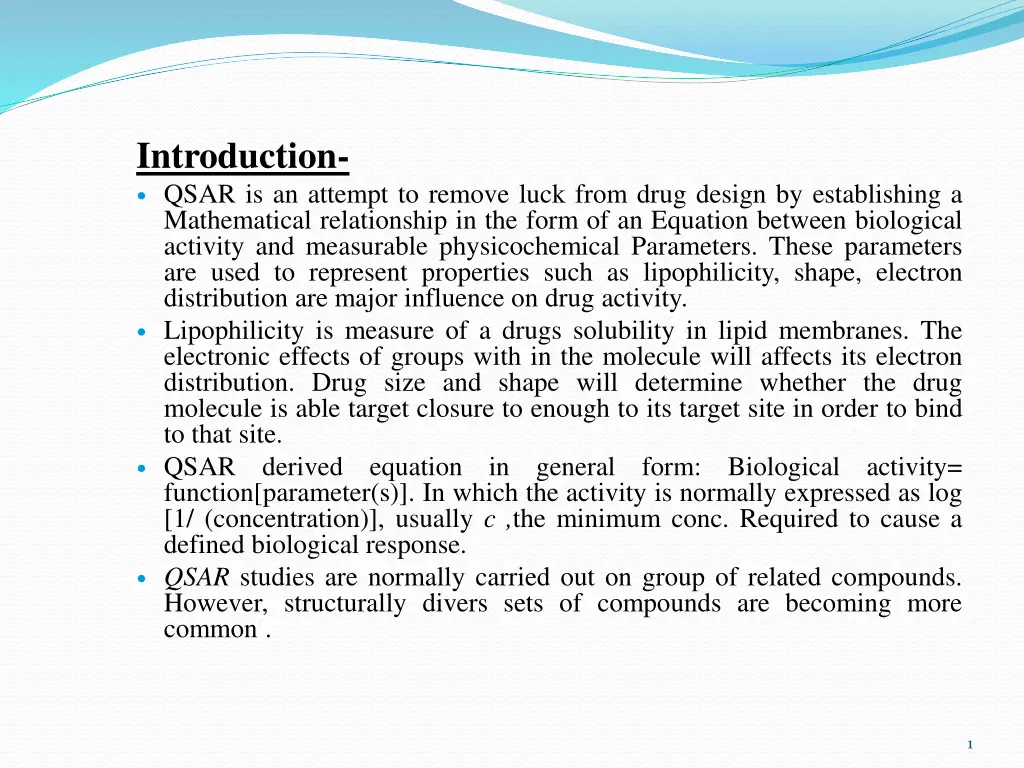 introduction qsar is an attempt to remove luck