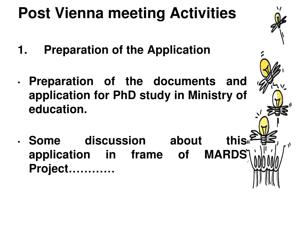 post vienna meeting activities