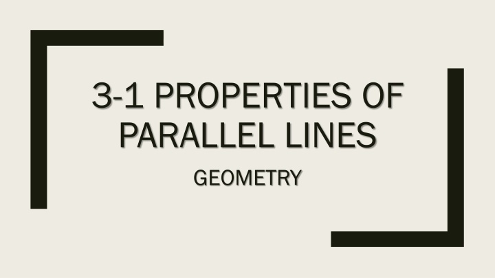 3 1 properties of parallel lines geometry