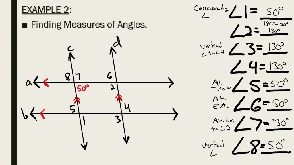 example 2 finding measures of angles