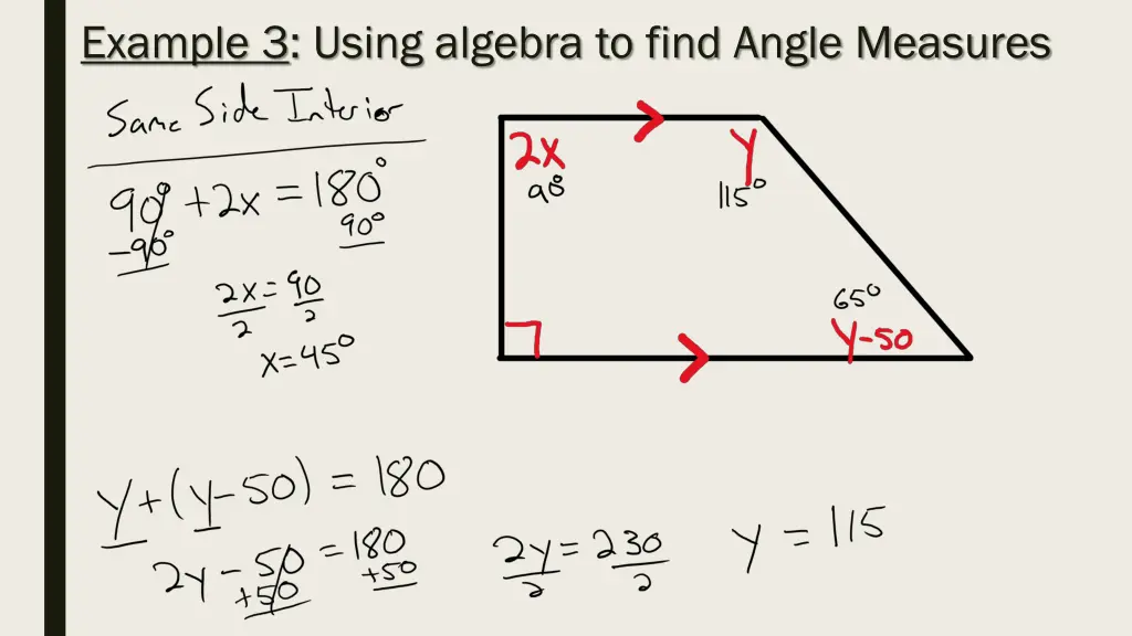 example 3 using algebra to find angle measures