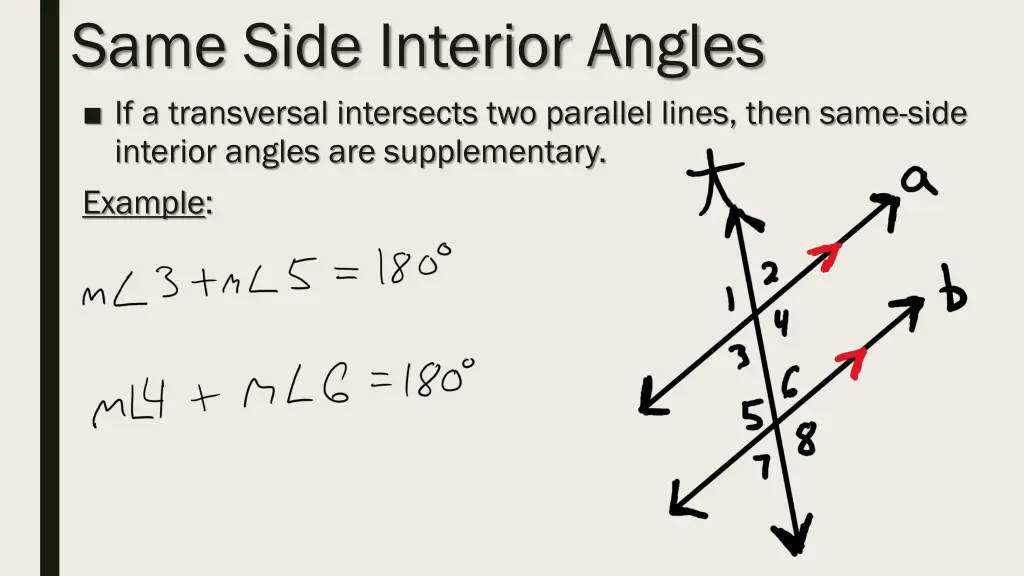 same side interior angles if a transversal
