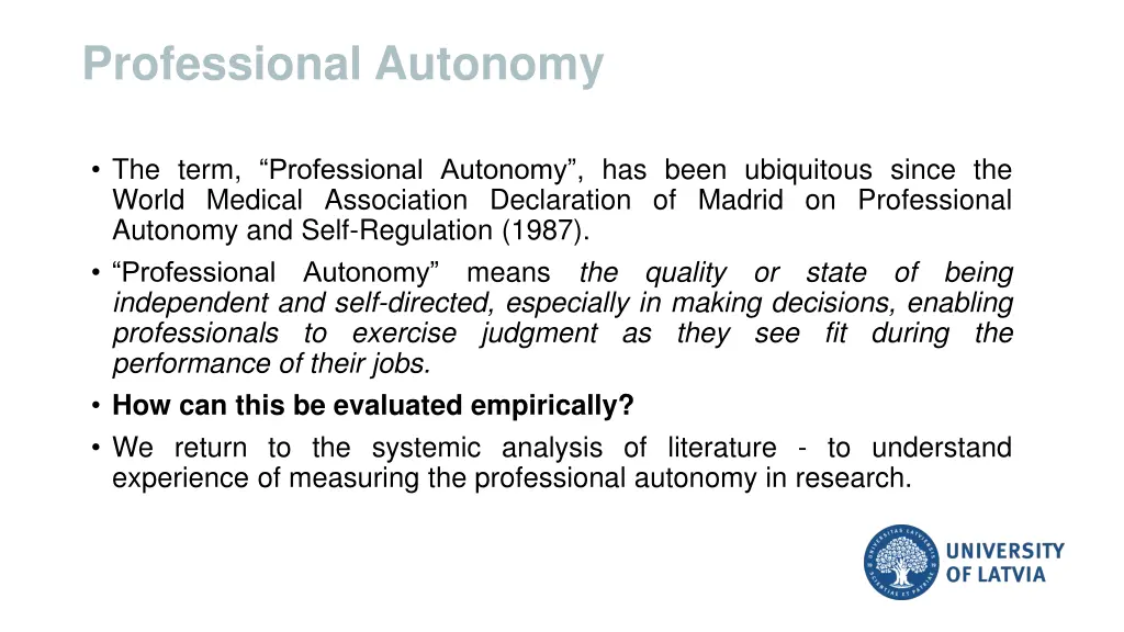 professional autonomy