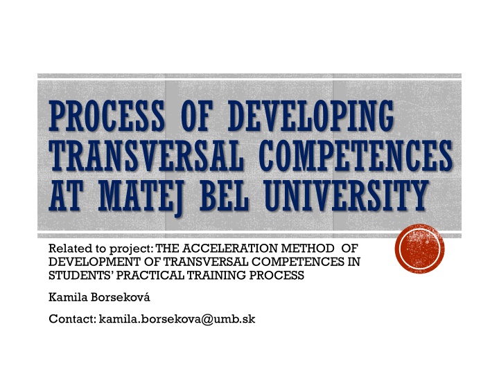 process of developing transversal competences