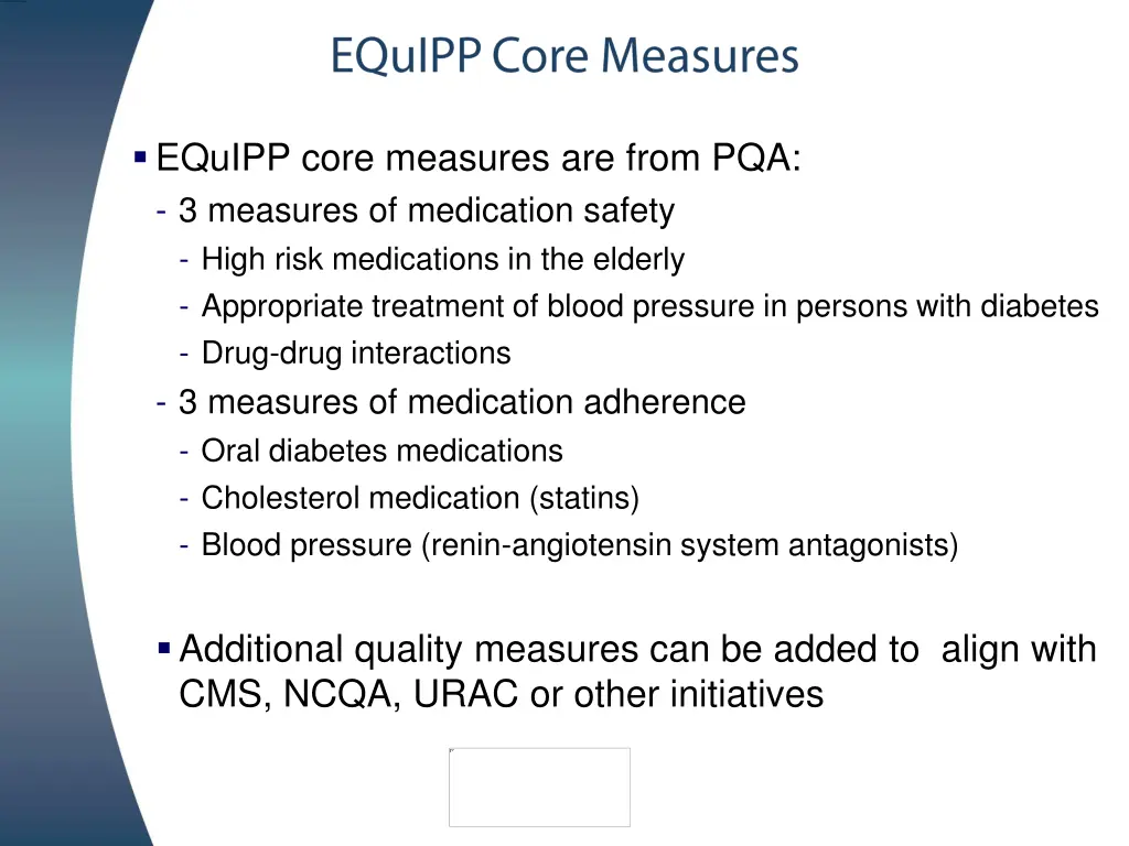 equipp core measures are from pqa 3 measures