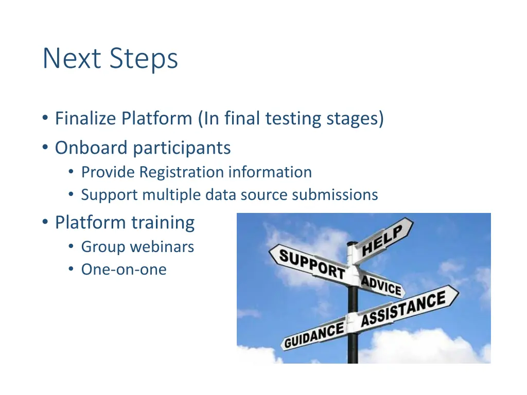 next steps