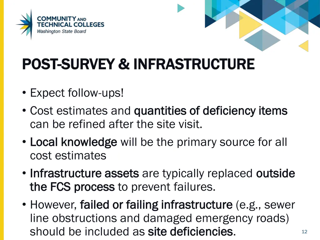 post post survey infrastructure survey