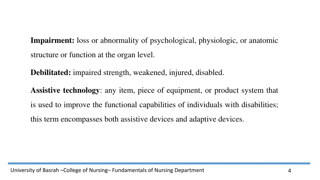 impairment loss or abnormality of psychological