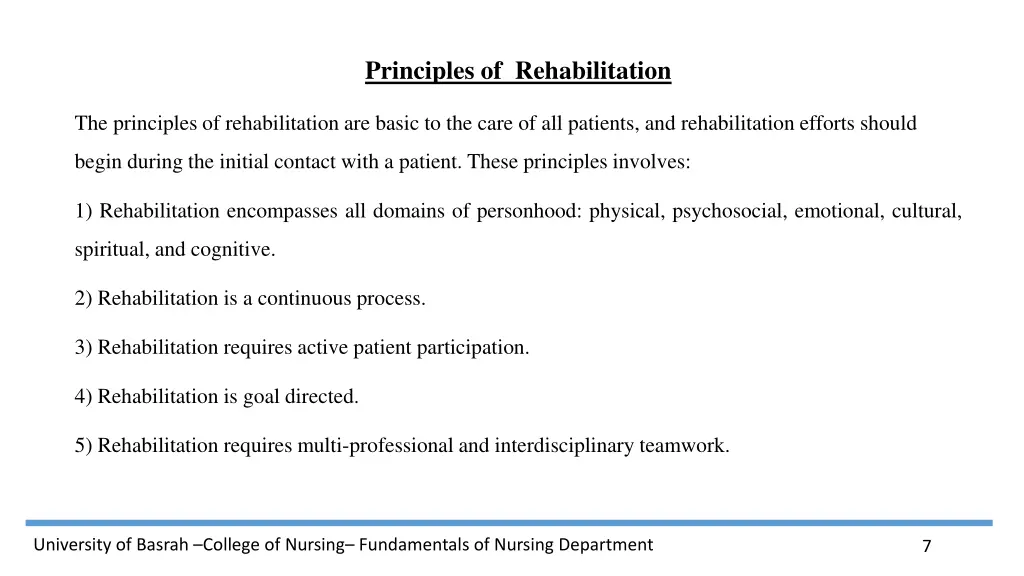 principles of rehabilitation