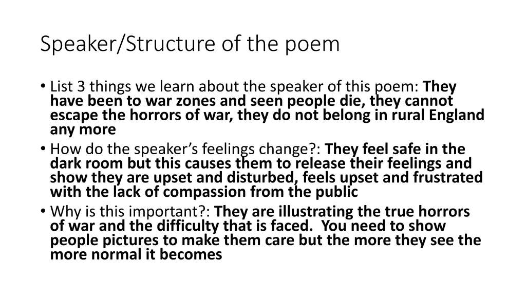 speaker structure of the poem