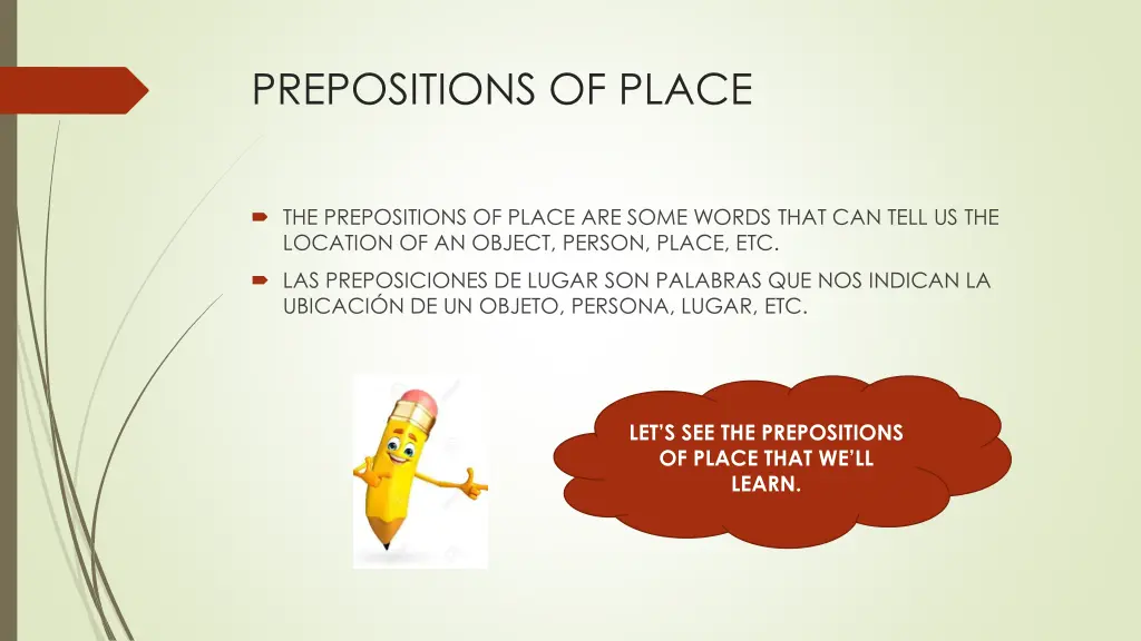 prepositions of place
