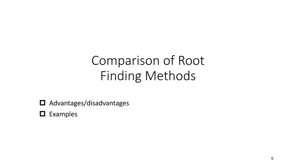 comparison of root finding methods