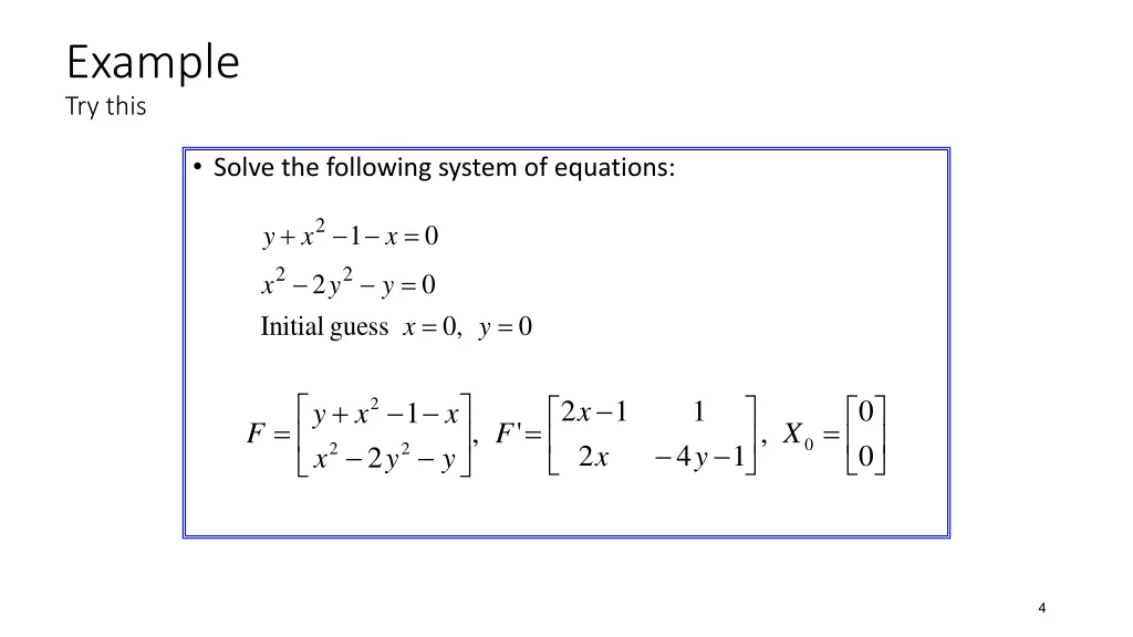 example try this