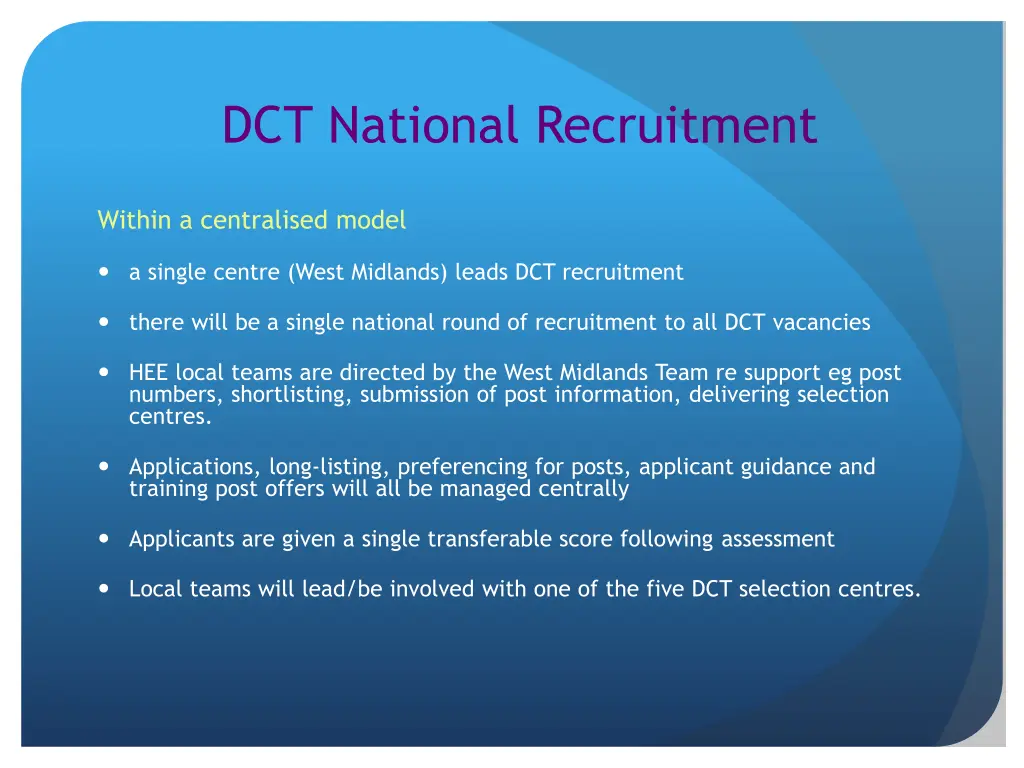 dct national recruitment 2