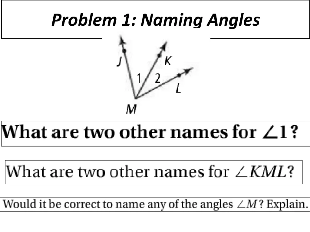 problem 1 naming angles