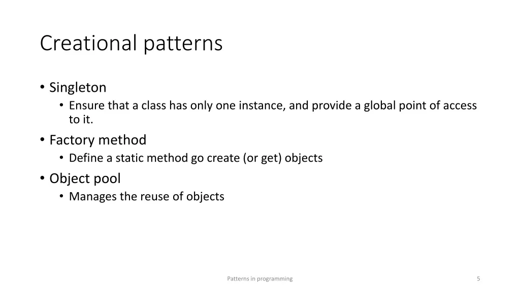 creational patterns