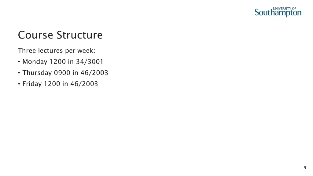 course structure