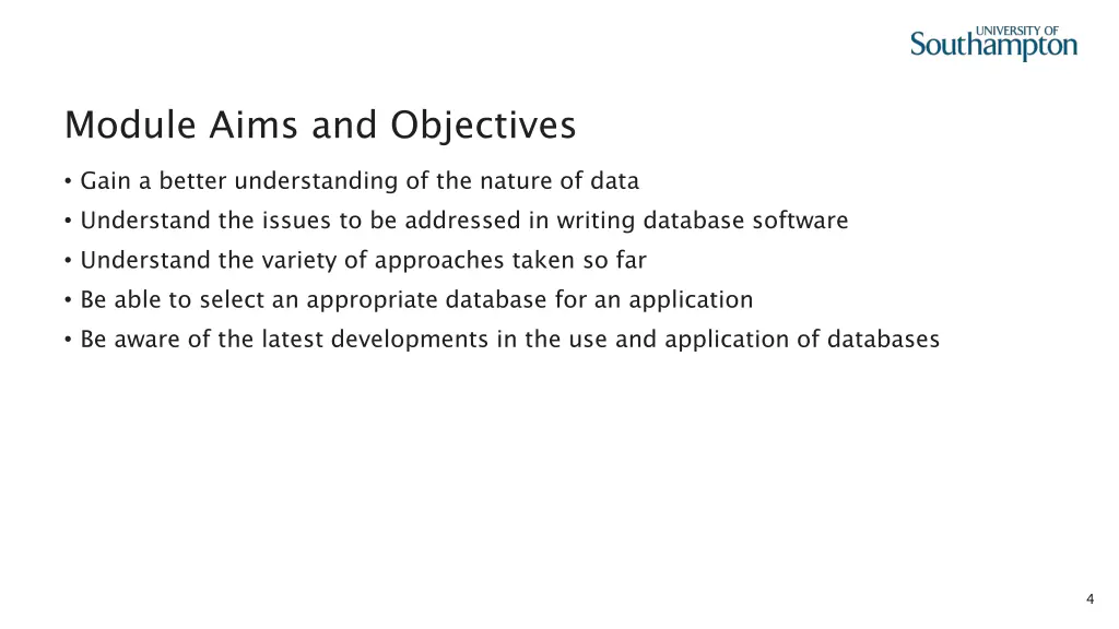 module aims and objectives