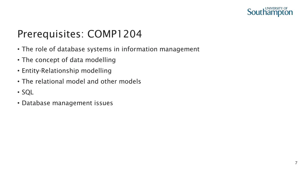 prerequisites comp1204
