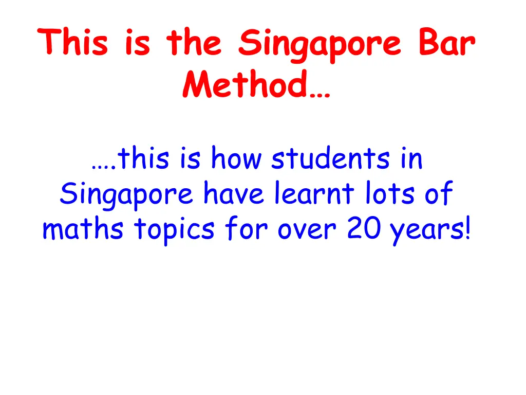 this is the singapore bar method