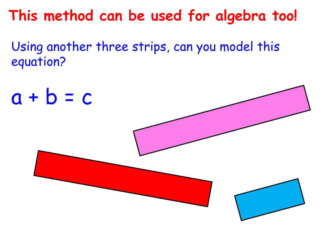 this method can be used for algebra too