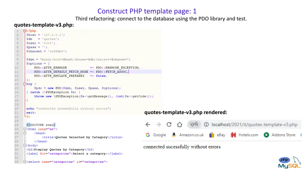 construct php template page 1 third refactoring