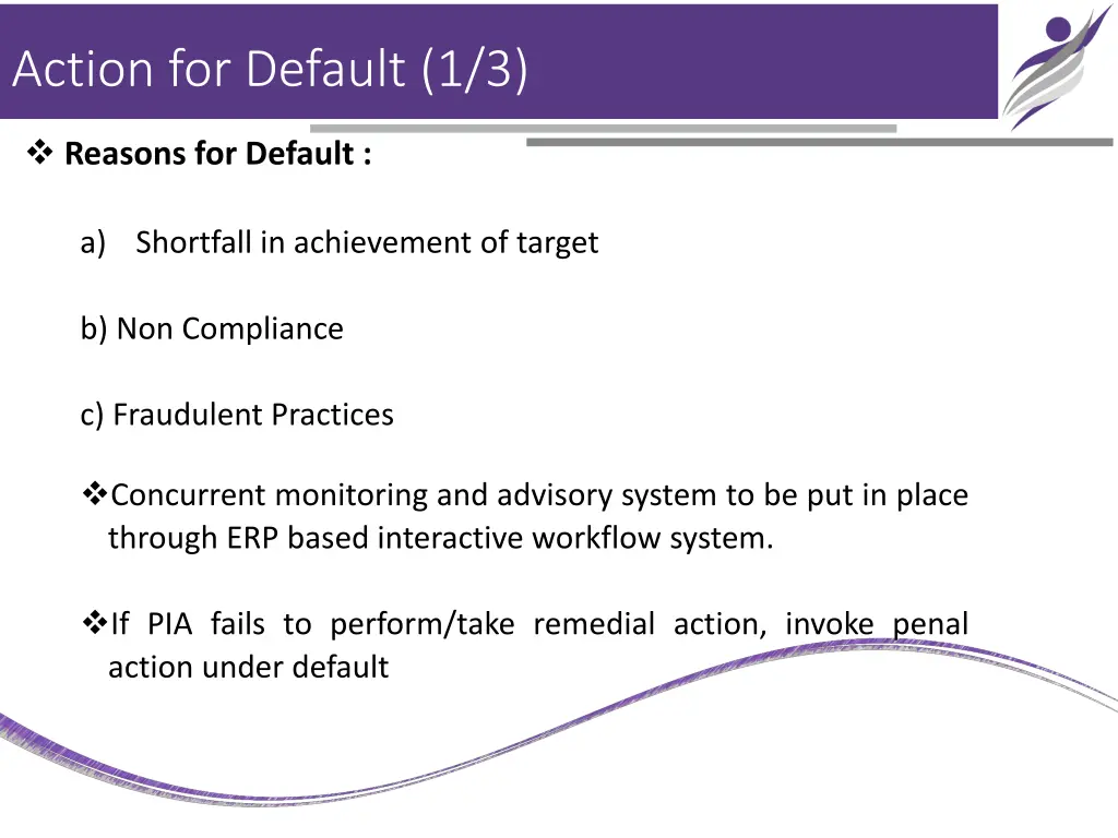 action for default 1 3