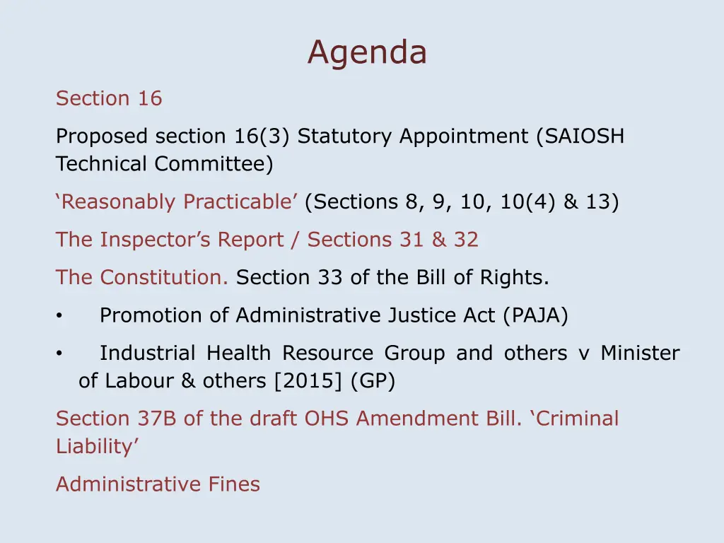 agenda