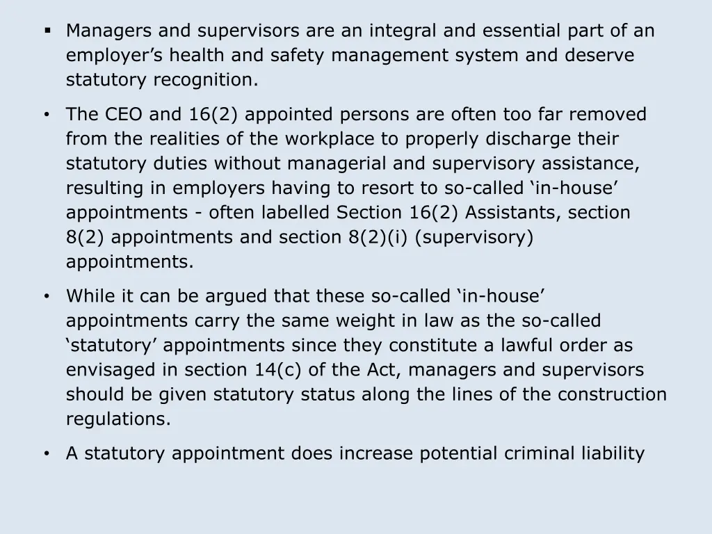 managers and supervisors are an integral