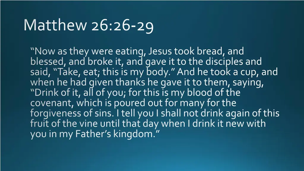 matthew 26 26 29