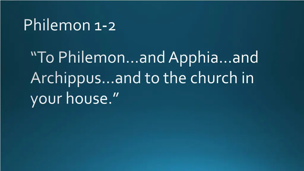 philemon 1 2