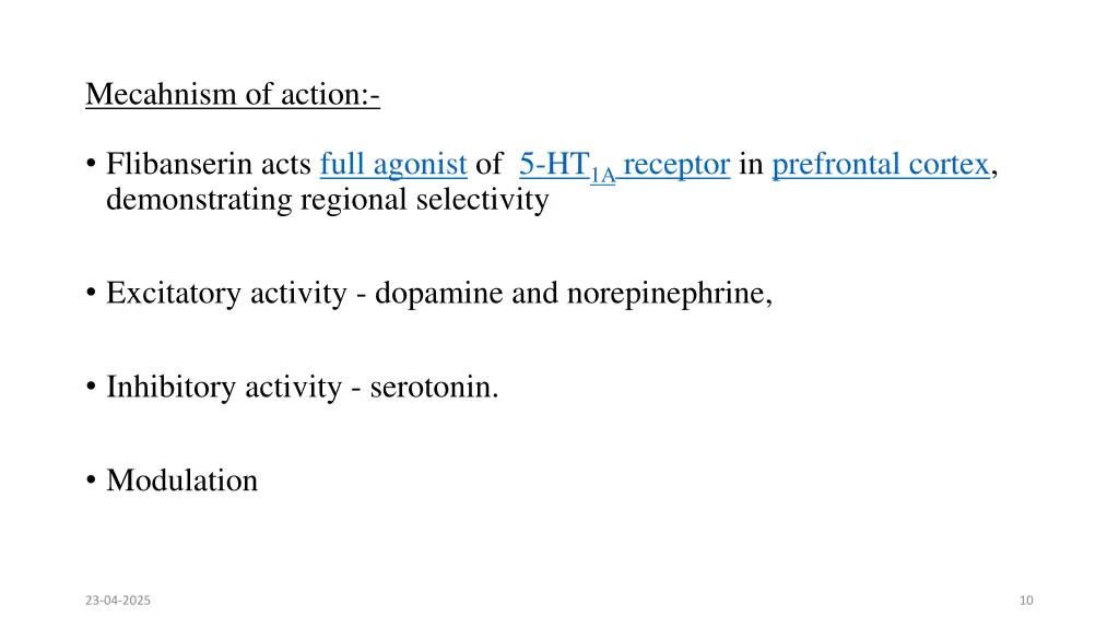 mecahnism of action