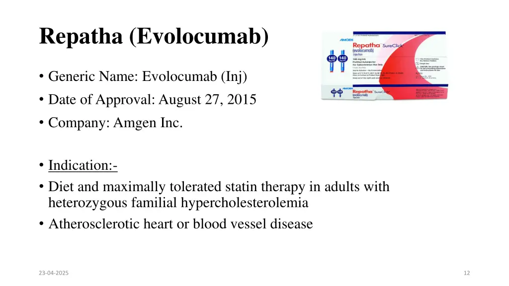 repatha evolocumab