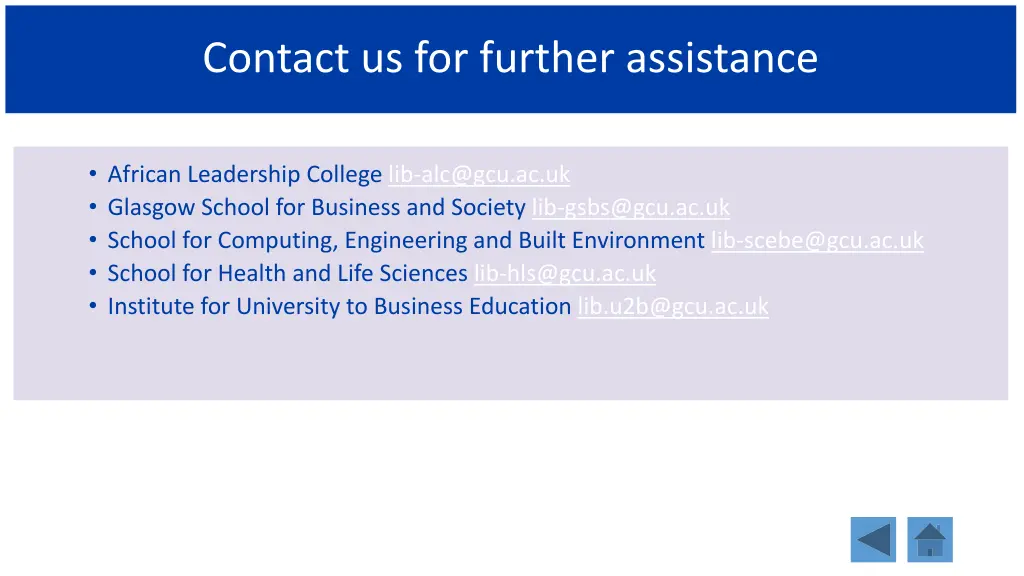 contact us for further assistance